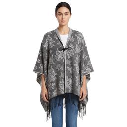 Womens Renshun Jacquard Floral Toggle Cape