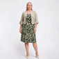 Plus Size Perceptions Flounce Sleeve Vine Jacket Dress - image 1