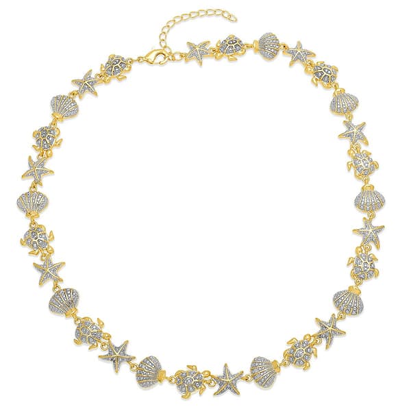 Gianni Argento 1/10ctw. Sealife Link Necklace - image 