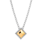 1928 Jewelry Two Tone Faceted Square Pendant Necklace - image 1