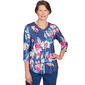 Womens Alfred Dunner In Full Bloom Placed Floral Top - image 1