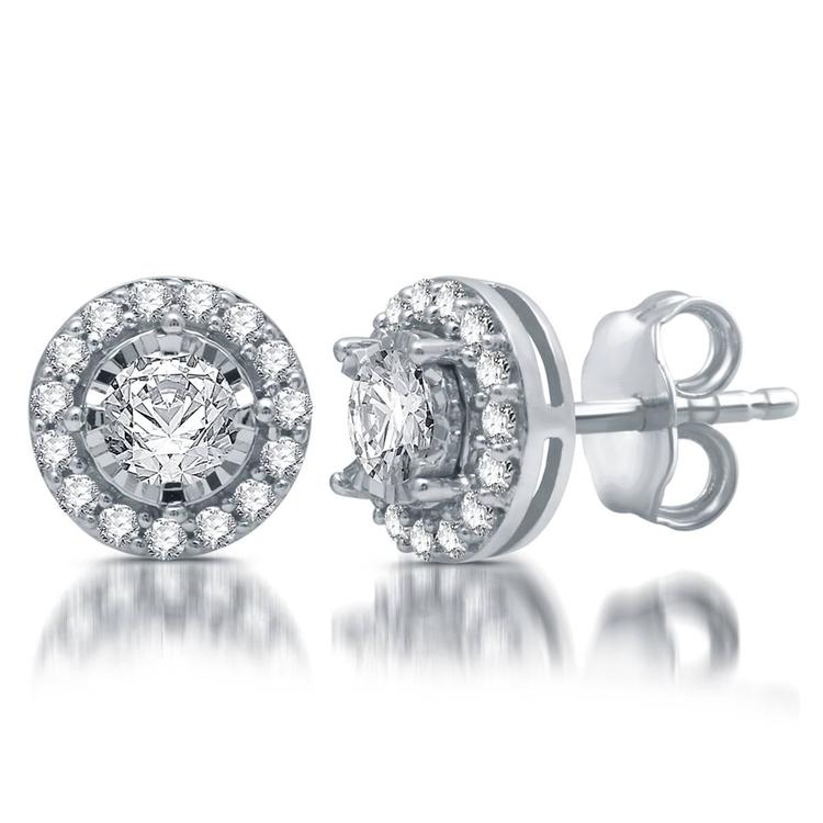 Nova Star(R) 5/8ctw. Lab Grown Diamond Halo Stud Earrings