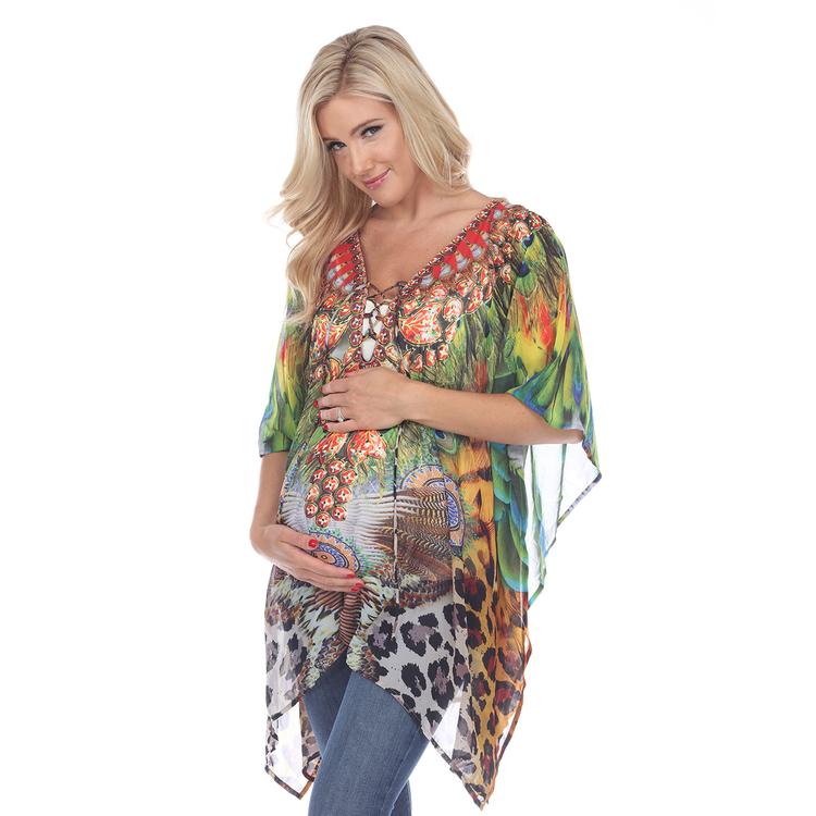 Womens White Mark Novelty Maternity Poncho