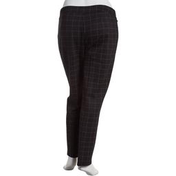 Plus Size Zac & Rachel Checkered Pull-On Compression Pants