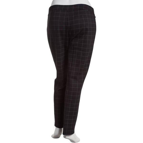 Plus Size Zac & Rachel Checkered Pull-On Compression Pants