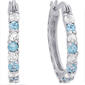 Gianni Argento Blue & White Topaz Hoop Earrings - image 1