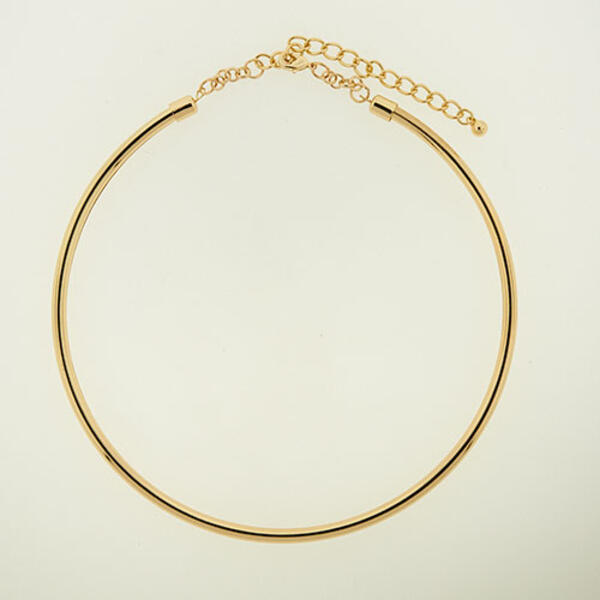 Wearable Art Gold-Tone Metal Collar Necklace - image 