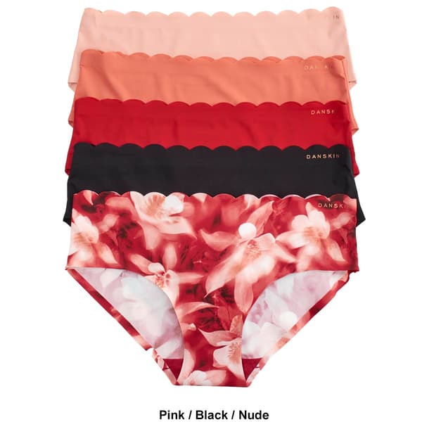 Womens Danskin 5pk. Bonded Micro Hipster Panties DS7254-5PKBH
