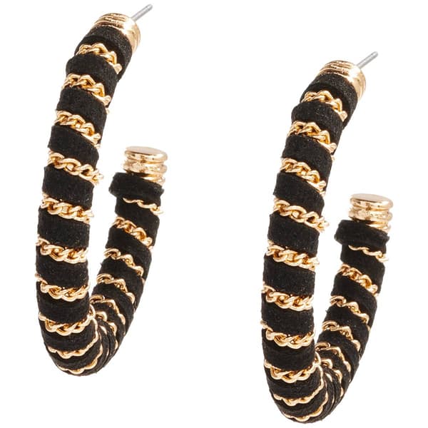 Ashley Cooper(tm) Wrapped Hoop Earrings with Metallic Accents - image 