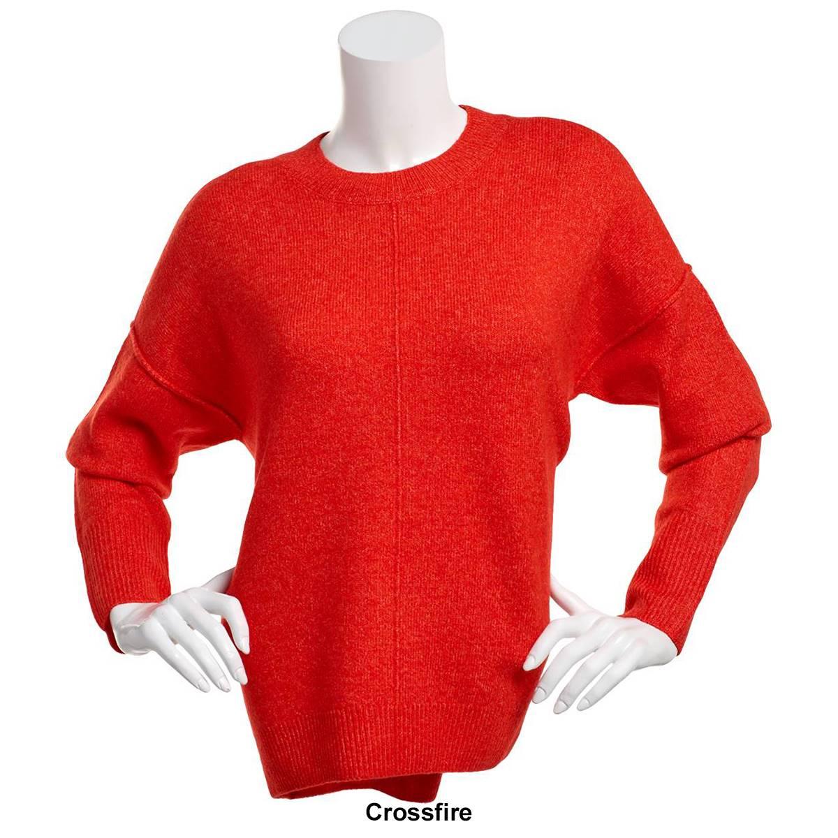 Womens Vince Camuto Solid Long Sleeve Crewneck Pullover