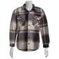 Mens Mountain Ridge Plaid Fleece CPO Jacket - Black/Brown - image 1
