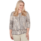 Womens Alfred Dunner Detail Driven Spliced Aztec Animal Skin Top - image 1