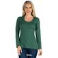 Womens 24/7 Comfort Apparel Scoop Neck Long Sleeve Solid Tee - image 6