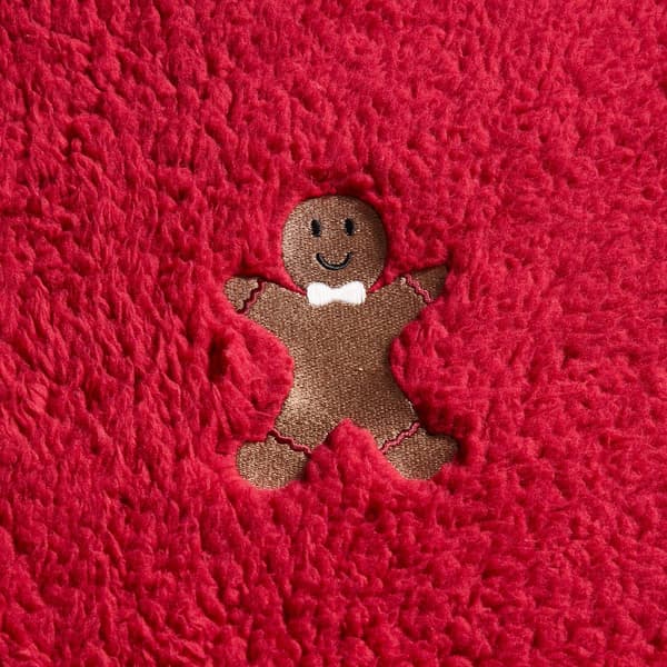 VCNY Home Gingerbread Holiday Sherpa Throw