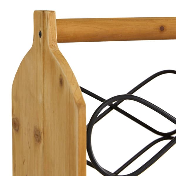 9th &amp; Pike® Wood and Metal Wine Holder