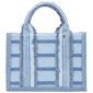 True Religion Multi-Stripe Denim Modern Tote With Crossbody Strap - image 4