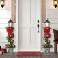 Puleo International 4ft. Pre-Lit Adorned Lamp Post Set of 2 - image 3