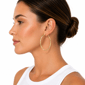 Saffron 50mm 18kt. Gold Polished Round Bottom Hoop Earrings - image 3