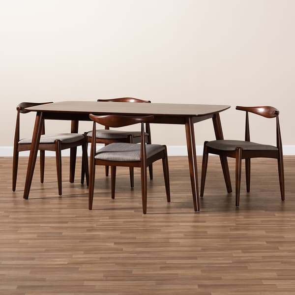 Baxton Studio Amato Mid- Century 5 Piece Dining Set