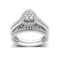 Loveblooms&#40;tm&#41; Sterling Silver 1/2cttw. Diamond Pear Bridal Set - image 1