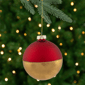 Northlight 3.5in. Red & Gold Glass Ball Christmas Ornament - image 1