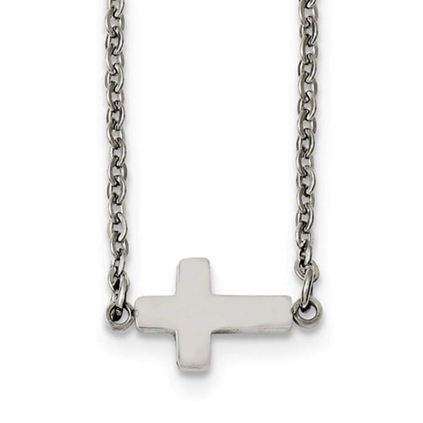 Gold Classics&#40;tm&#41; Sideways Steel Cross Necklace - image 
