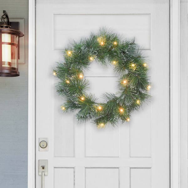 Puleo International  24in. Glittery Artificial Christmas Wreath