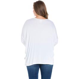 Plus Size 24/7 Comfort Apparel Dolman Long Sleeve Top