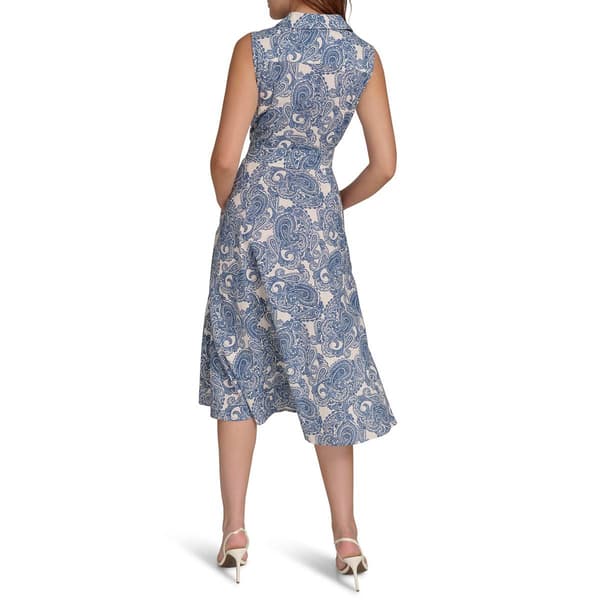 Womens Tommy Hilfiger Sleeveless Poplin Midi Shirtdress
