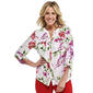 Womens Notations 3/4 Sleeve Casual Button Down Collarless Blouse - image 1