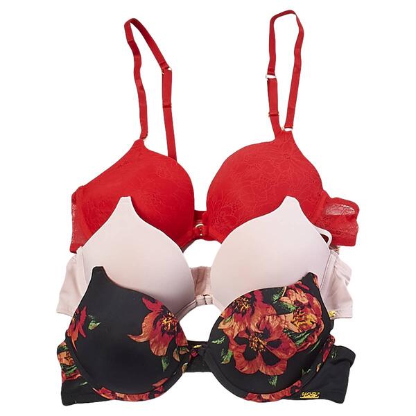 Womens Rachel Roy 3pk. Shiny Slight Push-Up Micro Bra RR113-3PK - image 