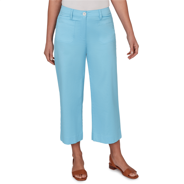 Womens Heart''s of Palm Aqua Fresh Solid Fine Twill Front Pocket - image 