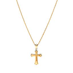 Polished 10kt. Yellow Gold Cross Pendant Necklace