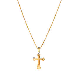Polished 10kt. Yellow Gold Cross Pendant Necklace