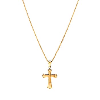 Polished 10kt. Yellow Gold Cross Pendant Necklace - Boscov's