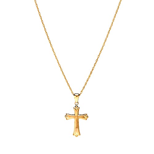 Polished 10kt. Yellow Gold Cross Pendant Necklace - image 