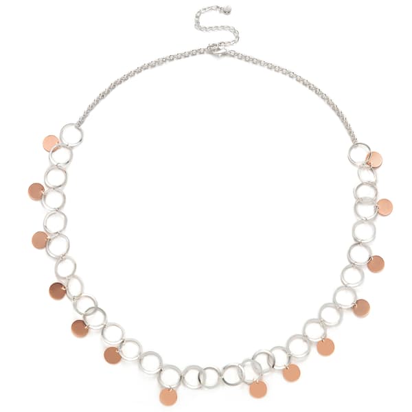 Wearable Art Two-Tone Gold & Silver Open Link Chain Necklace - image 
