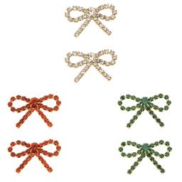 Rhinestone Bow Trio Earrings