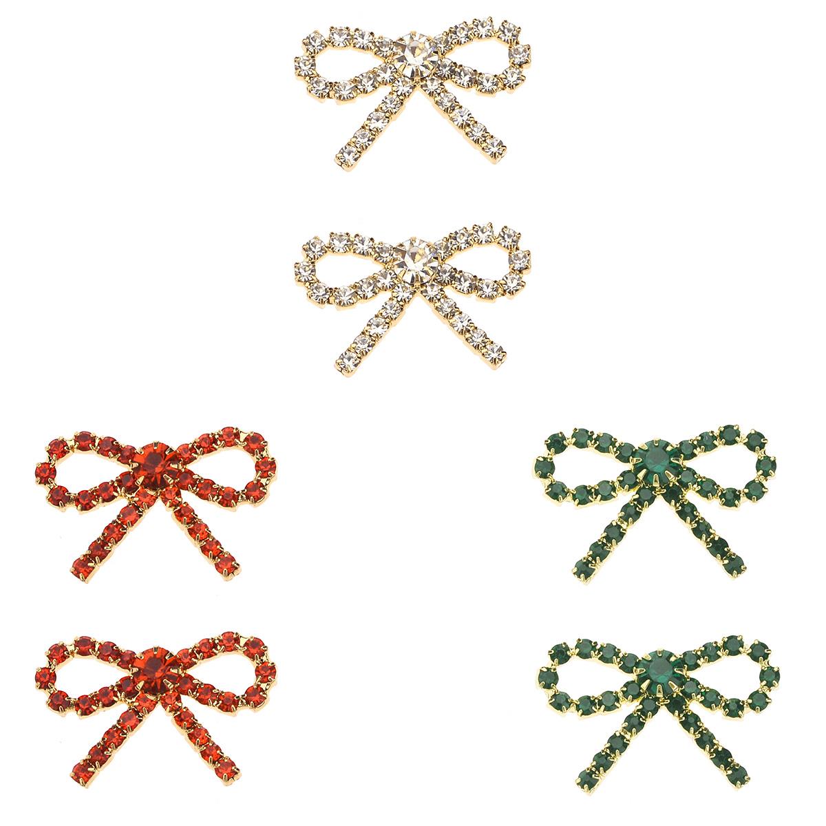 Rhinestone Bow Trio Earrings