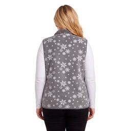 Plus Size Hasting & Smith Snowflakes Vest with Sherpa Trim