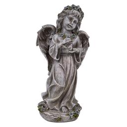 Hi-Line Gift Angel Child Holding Bird Garden Statue