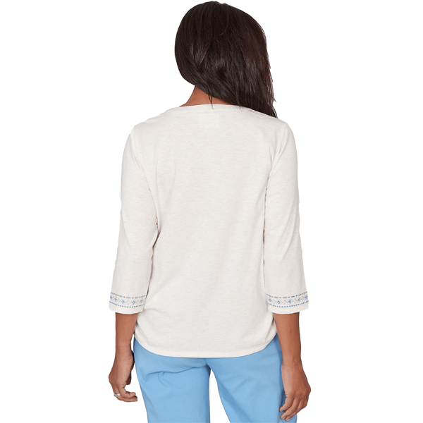 Womens Alfred Dunner St. Augustine Medallion Embroidery Blouse