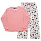 Womens Pink Laundry Folded Cats Microfleece Pajama Set - image 1