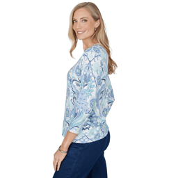 Womens Alfred Dunner Ann Arbor Floral & Birds Blouse