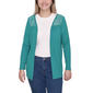 Petite NY Collection Waffle Stitch Lace Inset Open Front Cardigan - image 1
