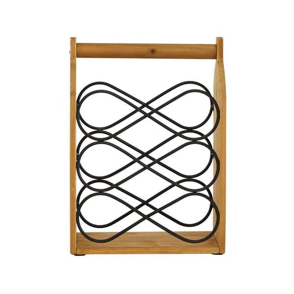 9th &amp; Pike® Wood and Metal Wine Holder