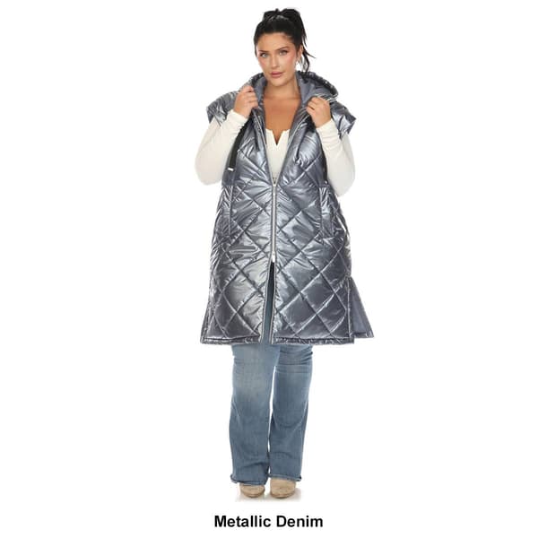 Womens White Mark Metallic Diamond Puffer Vest