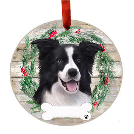 E&S Pets Border Collie Wreath Ornament
