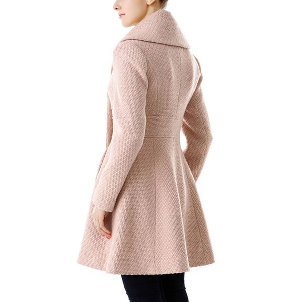 Womens BGSD Wool Shawl Collar Walking Coat