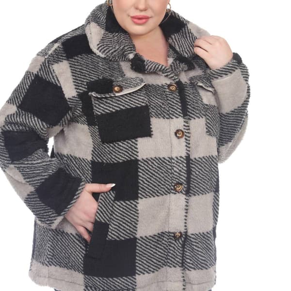 Plus Size White Mark Plaid Shacket